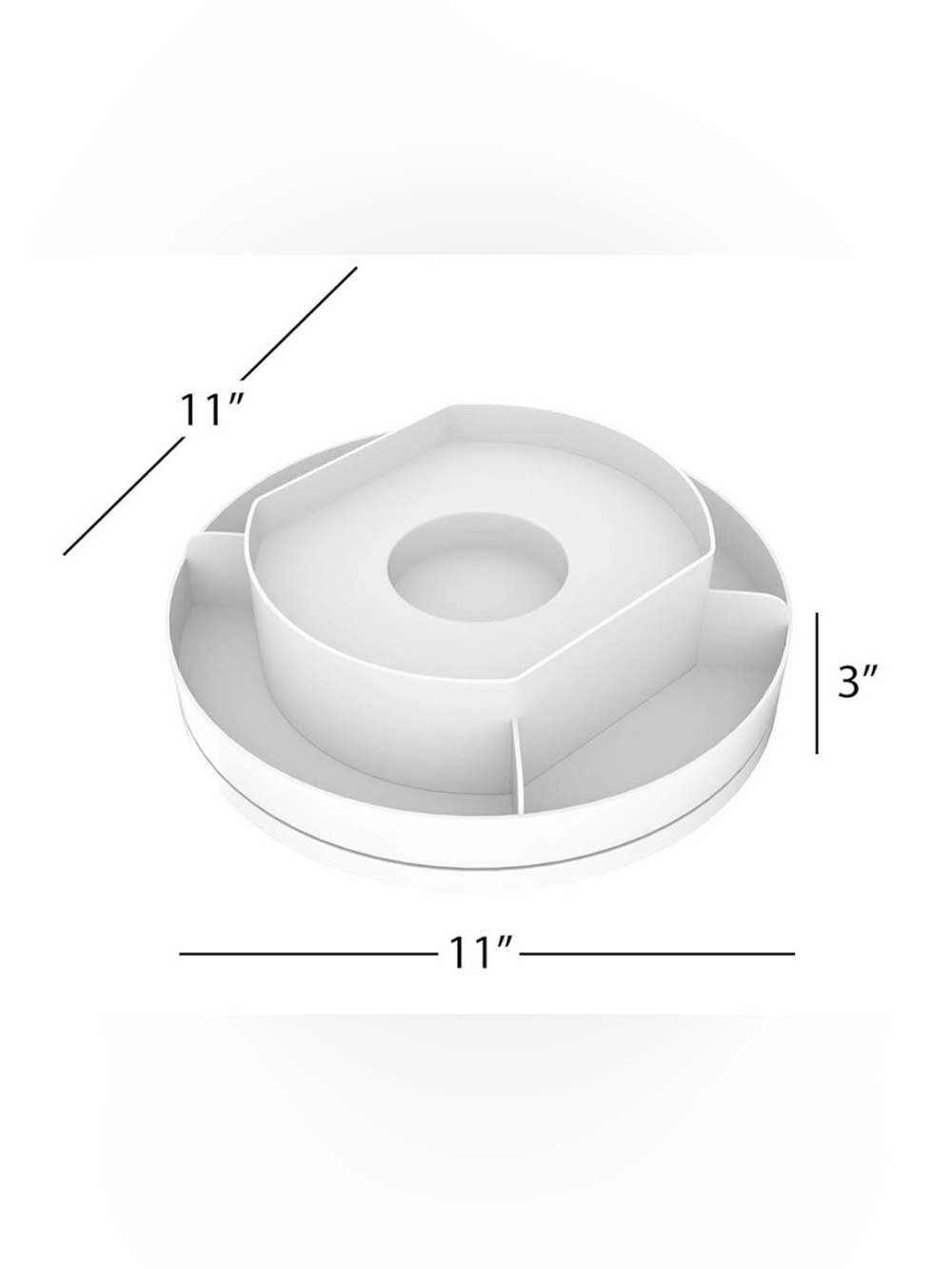 Lazy Susan Pill Holder-360 Revolving Turntable Organizer Caddy 5 compartments